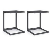 IDMarket - Lot de 2 Tables d'appoint de Jardin pour transat et Bain de Soleil Palma Gris Anthracite