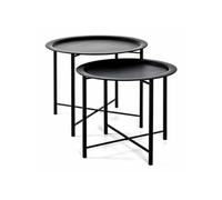 Lot de 2 Tables d'Appoint Design "Gabin" 62cm Noir