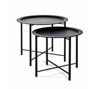 Lot De 2 Tables D'appoint Design "Gabin" 62cm Noir Noir