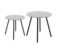Lot de 2 Tables d'Appoint Design "Pluton" 48cm Gris