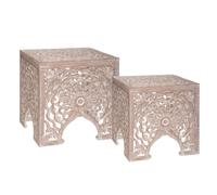 Lot de 2 Tables d'Appoint Design "Touareg" 46cm Naturel