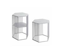 Lot de 2 Tables d'Appoint Design "Violetta" 55cm Gris