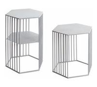 Lot de 2 Tables d'Appoint Design "Violetta" 55cm Gris Gris