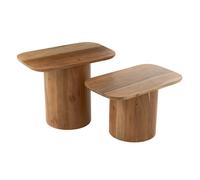 Lot de 2 Tables d'Appoint en Bois "Glenda" 60cm Naturel