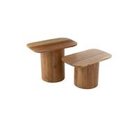 Lot de 2 Tables d'Appoint en Bois "Glenda" 60cm Naturel