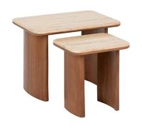 Créateur d'intérieur - Lot de 2 Tables d'Appoint en Bois "Jivan" 60cm Marron