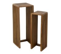 Lot de 2 Tables d'Appoint en Bois "Teck" 88cm Naturel