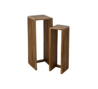 Lot de 2 Tables d'Appoint en Bois "Teck" 88cm Naturel