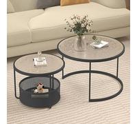 Lot de 2 tables d'appoint gigognes - Console en verre et table basse pour salon, chambre à coucher et studio - Décoration d'intérieur moderne essentielle