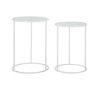 Lot de 2 Tables d'Appoint Gigognes "Cœur" 60cm Blanc