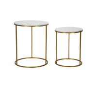 Lot de 2 Tables d'Appoint Gigognes "Julia" 63cm Or