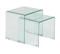 Atmosphera Tables gigognes Lenia transparentes 51x47x30 cm Lot de 2