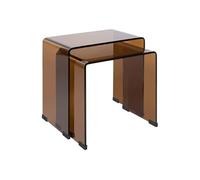 ATMOSPHERA CREATEUR D'INTERIEUR - Lot de 2 tables basses empilables rectangulaires Lenia couleur ambre
