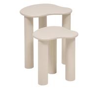 Lot de 2 Tables d'Appoint Gigognes "Olao" 50cm Beige