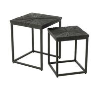 Lot de 2 Tables d'Appoint Gigognes "Shanil" 53cm Noir