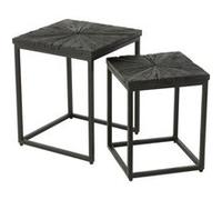 Lot de 2 Tables d'Appoint Gigognes "Shanil" 53cm Noir Noir G