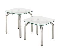 Créateur d'intérieur - Lot de 2 Tables d'Appoint "Hecate" 50cm Chromé