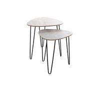 HAKU Lot de 2 Tables d'appoint Aspect béton Noir MDF et métal Petite Table Basse - Dimensions : L 40/48 x H 43/48 x P 40/48 cm Style : Moderne