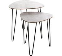 Lot de 2 Tables d'Appoint "Lamy" 48cm Noir & Béton Noir G