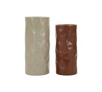 Lot de 2 Tables d'Appoint "Norimberga" 70cm Rouge & Beige