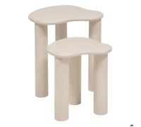 Atmosphera Lot de 2 tables d'appoint Olao ivoire 45 x 45 cm