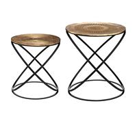 Atmosphera – Tables gigognes Etnik – Lot de 2 – Cuivré