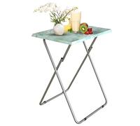 Lot de 2 tables d'appoint pliantes pour petit espace de vie, camping, finition bois de hêtre, tables d'appoint polyvalentes pour salon et terrasse