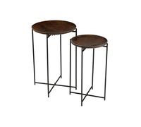 Lot de 2 Tables d'Appoint "Randy" 56cm Marron