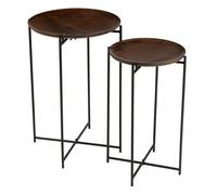 Lot de 2 Tables d'Appoint "Randy" 56cm Marron