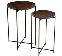 Lot de 2 Tables d'Appoint "Randy" 56cm Marron