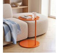 Lot de 2 tables d'appoint rondes bouts de canapé tables de chevet LEONTINE 40 cm métal orange