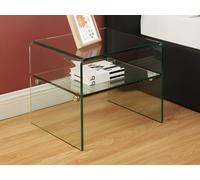 Lot de 2 tables de chevet - 1 niche - Verre trempé - STILEOS
