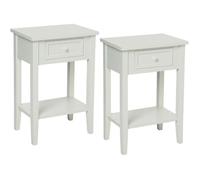 Lot de 2 tables de chevet 1 tiroir ""Charme"" Blanc Atmosphera