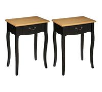 Lot de 2 tables de chevet 1 tiroir ""Chrysta"" Atmosphera - Noir