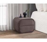 Lot de 2 tables de chevet ? 2 tiroirs ? Velours ? Taupe ? VENALORA