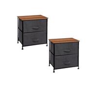 Five - Lot de 2 Tables de chevet à 2 Tiroirs - H. 51 cm - Gris foncé Gris foncé