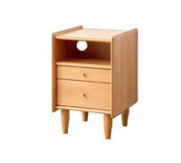 Lot de 2 tables de chevet avec tiroirs - Table de chevet en bois pour petits espaces - Table d'appoint avec rangement ouvert pour chambre à coucher et salon