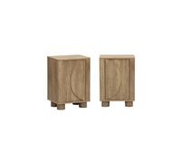 sweeek - Lot de 2 Tables de Chevet Effet Bois de manguier 1 Porte réversible Pondi