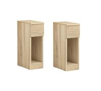 Lot De 2 Tables De Chevet En Aggloméré Jaune