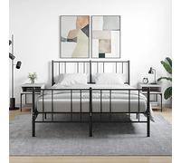 Lot de 2 tables de chevet en bois robuste avec pieds réglables pour chambre à coucher, salon - Gris Sonoma - 40 x 41 x 50 cm