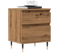 Lot de 2 tables de chevet en chêne artisanal, 40 x 35 x 50 cm, matériau en bois robuste, tables d'appoint élégantes pour chambre à coucher, étagère pratique, consoles de chevet modernes, meubles