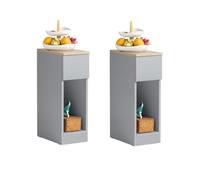 Lot de 2 Tables de Chevet FBT111-HGx2 SoBuy - avec tiroir - Meuble de Nuit - Gris - 20x35x60 cm