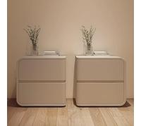 Lot de 2 tables de chevet modernes et minimalistes - Table de nuit à double tiroir avec texture en cuir, idéale pour les chambres et les études - Solution de rangement élégante et fonctionnelle