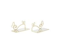 Lot de 2 Tables de Chevet Murales "Butterfly" 41cm Or
