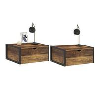 IDMarket – Lot de 2 tables de chevet murales Hawkins – étagère suspendue, design industriel