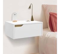 IDMarket - Lot de 2 tables de chevet murales Helsinki scandinaves 1 tiroir étagère suspendue blanc