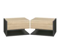 HOMCOM - Table de chevet - Panneau de particules - 46x30x30cm - Noir