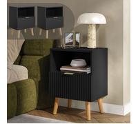 Lot de 2 tables de chevet Nand avec tiroir et compartiment 55 x 40 x 30 cm noir