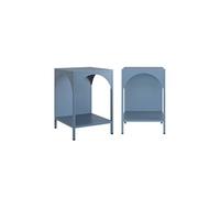 sweeek - Lot de 2 Tables de Chevet. Tables d'appoint en Acier Style Industriel. Bleu pétrole. L 35 x l 35 x H 51cm