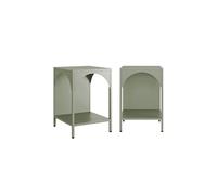 Lot de 2 tables de chevet tables d'appoint en métal style industriel vert L 35 x l 35 x H 51cm